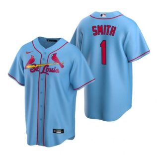 Men's Ozzie Smith St. Louis Cardinals Cool Base Jersey White Light Blue
