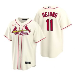 Men's Paul Dejong St. Louis Cardinals Cool Base Jersey Red Cream