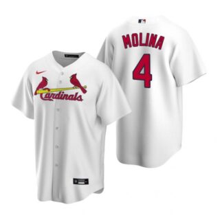 Men's Yadier Molina St. Louis Cardinals Cool Base Jersey Gray White