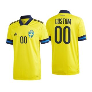 Men's Custom Sweden National Yellow Home Jersey