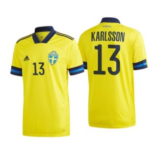 Men's Jesper Karlsson Sweden National Yellow Home Jersey