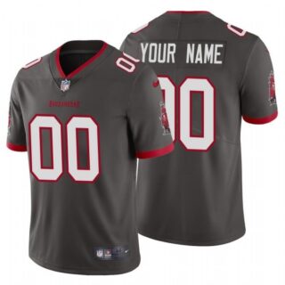 Men's Custom Tampa Bay Buccaneers Vapor Limited Jersey Stitched Pewter