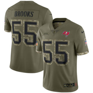 Youth Derrick Brooks Tampa Bay Buccaneers Olive 2022 Salute To Service Jersey Stitched