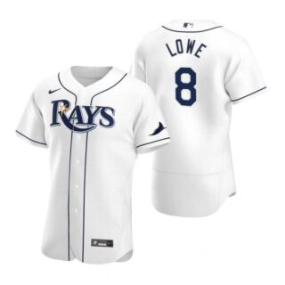 Men's Brandon Lowe Tampa Bay Rays Flex Base Jersey White Stars White