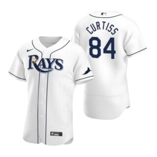 Men's John Curtiss Tampa Bay Rays Flex Base Jersey White White