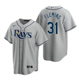 Men's Josh Fleming Tampa Bay Rays Cool Base Jersey White Gray