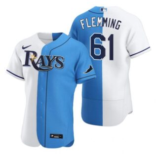 Men's Josh Fleming Tampa Bay Rays Flex Base Jersey White Blue White Blue