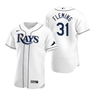 Men's Josh Fleming Tampa Bay Rays Flex Base Jersey White Blue White