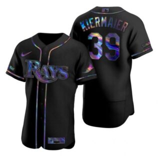 Men's Kevin Kiermaier Tampa Bay Rays Flex Base Jersey White Black Holographic