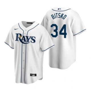 Men's Nick Bitsko Tampa Bay Rays Cool Base Jersey White White