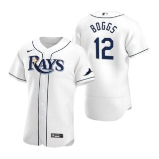 Men's Wade Boggs Tampa Bay Rays Flex Base Jersey White Stars White