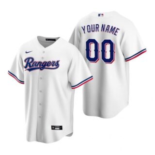 Men's Custom Texas Rangers Cool Base Jersey Gray White