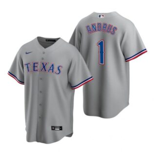 Men's Elvis Andrus Texas Rangers Cool Base Jersey Gray Gray