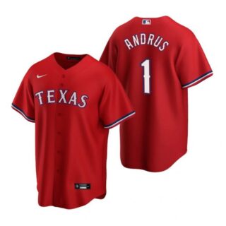 Men's Elvis Andrus Texas Rangers Cool Base Jersey Gray Red
