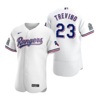 Men's Jose Trevino Texas Rangers Flex Base Jersey White White