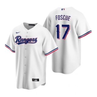 Men's Justin Foscue Texas Rangers Cool Base Jersey White White