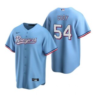 Men's Kyle Cody Texas Rangers Cool Base Jersey Light Blue Light Blue