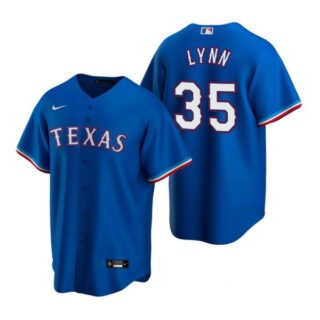 Men's Lance Lynn Texas Rangers Cool Base Jersey Gray Royal