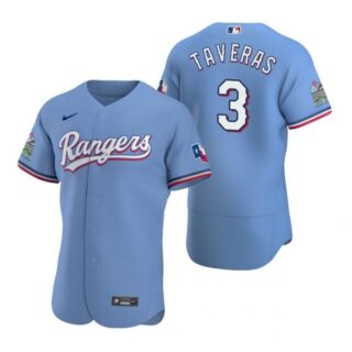 Men's Leody Taveras Texas Rangers Flex Base Jersey White Light Blue