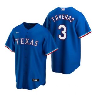 Men's Leody Taveras Texas Rangers Cool Base Jersey White Royal