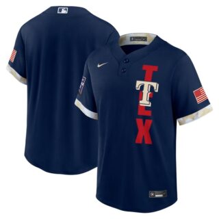 Men's - Cool Base Texas Rangers 2021 MLB All-Star Navy Jersey Worn In-Game - Stitched