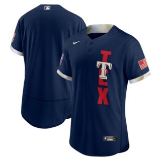 Men's - Flex Base Texas Rangers 2021 MLB All-Star Navy Jersey Worn In-Game - Stitched