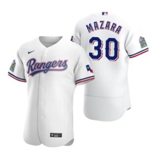 Men's Nomar Mazara Texas Rangers Flex Base Jersey White Golden White