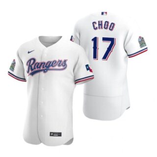 Men's Shin Soo Choo Texas Rangers Flex Base Jersey Light Blue White