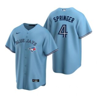Men's George Springer Toronto Blue Jays Cool Base Jersey White Powder Blue