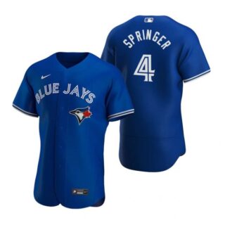 Men's George Springer Toronto Blue Jays Flex Base Jersey White Royal