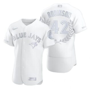 Men's Jackie Robinson Toronto Blue Jays Flex Base Jersey White Awards White Award