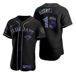 Men's Lourdes Gurriel Jr. Toronto Blue Jays Flex Base Jersey Black Holographic Black Holographic