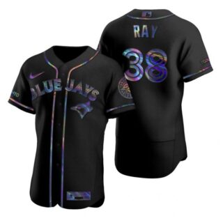 Men's Robbie Ray Toronto Blue Jays Flex Base Jersey White Black Holographic