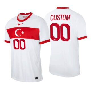 Men's Custom Turkey National White Home Jersey