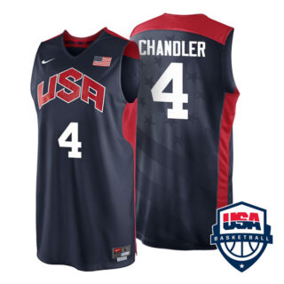Men's #4 Tyson Chandler USA Basketball Dream Team London Olympics 2012 Jersey Navy