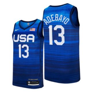Men's #13 Bam Adebayo USA Basketball Team Summer Olympics Jersey Blue