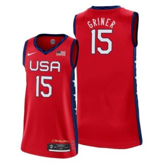 USA Basketball Team #15 Brittney Griner Summer Olympics Red Men's Jersey Stitched