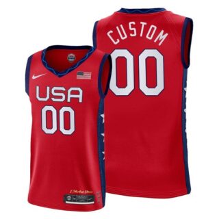 Men's Custom USA Basketball Team Summer Olympics Jersey Red