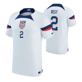 Men's Sergino Dest USMNT National Team White Home Soccer Jersey 2022-23