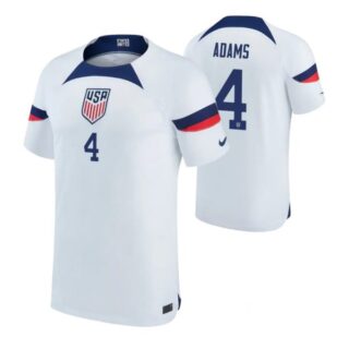 Men's Tyler Adams USMNT National Team White Home Soccer Jersey 2022-23