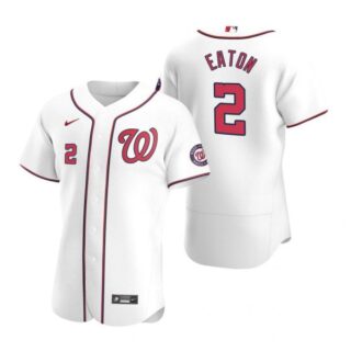Men's Adam Eaton Washington Nationals Flex Base Jersey Black Golden White Home