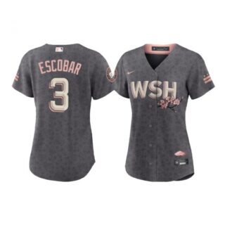 Women's Alcides Escobar Washington Nationals Gray 2022 City Connect Cherry Blossom Jersey