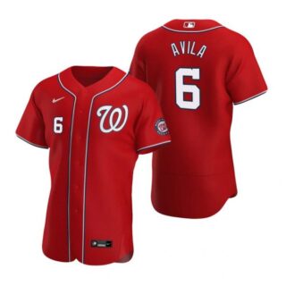 Men's Alex Avila Washington Nationals Flex Base Jersey Red Red