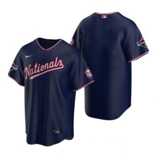Men's Blank Washington Nationals Cool Base Jersey Red World Series Champions Navy WS