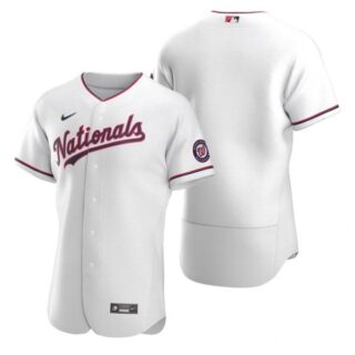 Men's Blank Washington Nationals Flex Base Jersey White Golden White Alternate