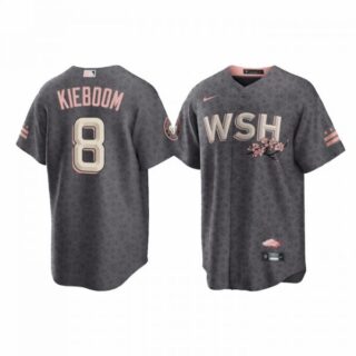 Youth Carter Kieboom Washington Nationals City Connect Cherry Blossom Jersey Gray