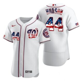 Men's Daniel Hudson Washington Nationals Flex Base Jersey Black Golden White Stars