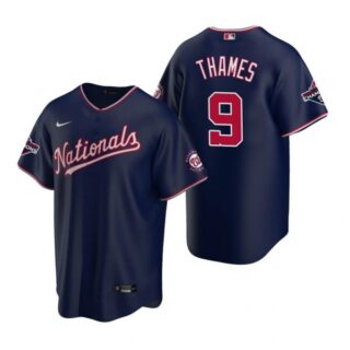 Men's Eric Thames Washington Nationals Cool Base Jersey White Gold World Series Champions Navy WS