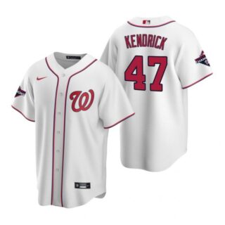 Men's Howie Kendrick Washington Nationals Cool Base Jersey Navy World Series Champions White WS