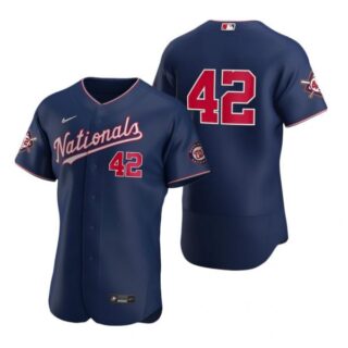 Men's Jackie Robinson Washington Nationals Flex Base Jersey Navy Navy